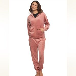 Felina Womens Hoodie Jogger,Ash Rose, 2-Piece Velour Tracksuit Soft Relaxed Fit